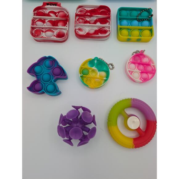 Sensory Fidget Toy Lot 15 oz – 12 Pop Its 2 Spinners + Bonus Sensory Toy Bundle - Picture 4 of 5